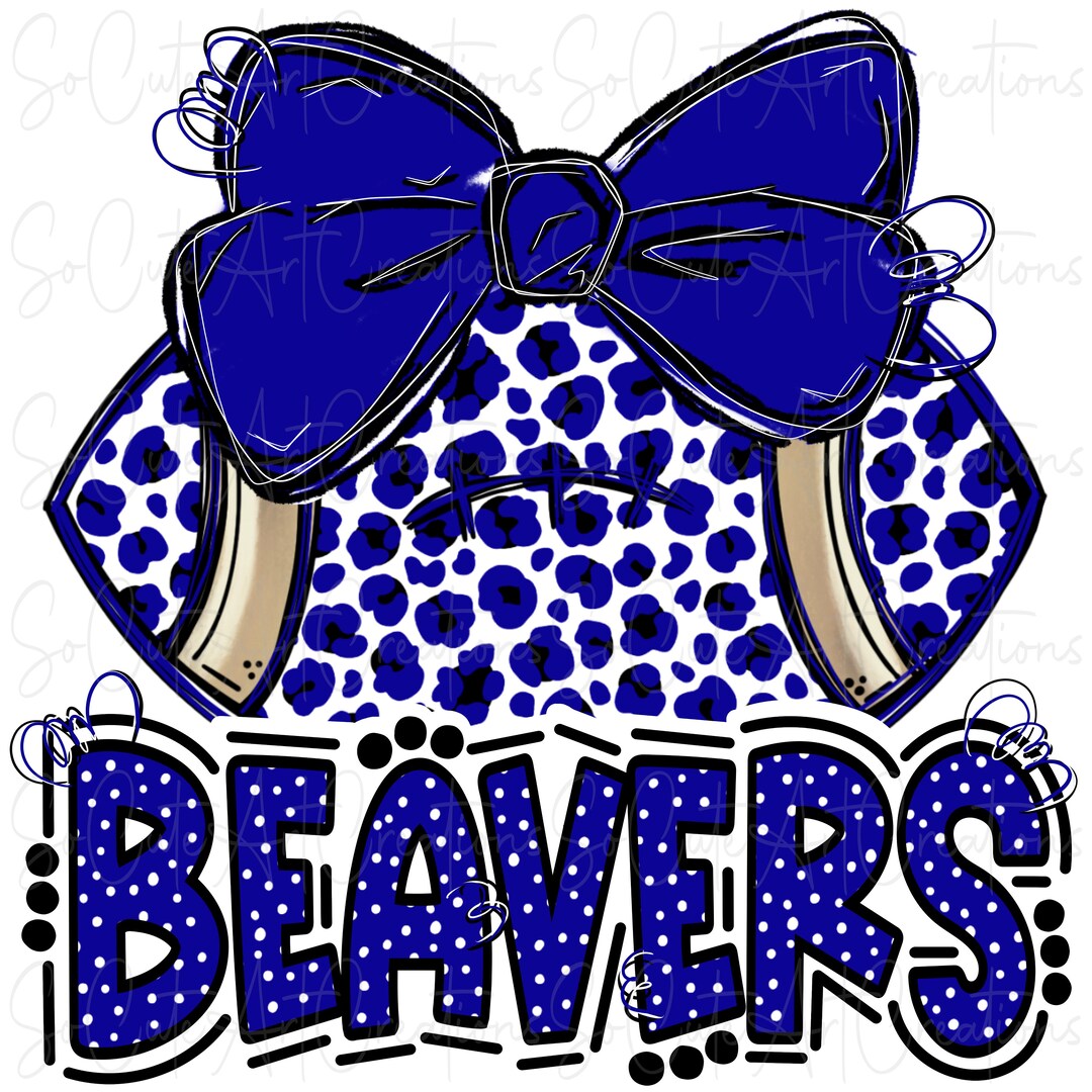 BEAVERS - Football and Bow - Doodle Letters - School Spirit ...