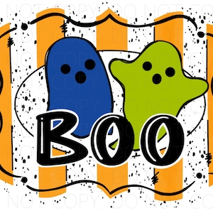 Boo Ghosts Paint Splatter - Sublimation PNG - Digital Artwork