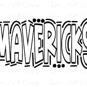 MAVERICKS - Doodle Word - Sublimation PNG and SVG - Digital Artwork