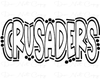 CRUSADERS - Doodle Letters Transparent Background - Sublimation PNG and SVG - Digital Artwork