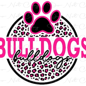 Bulldogs - Leopard Print - Sublimation PNG - Digital Artwork - Clip Art