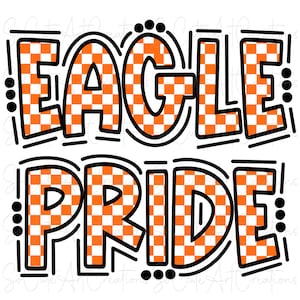 Eagle Pride-  Doodle Letters  - Sublimation PNG - Digital Artwork - Clip Art