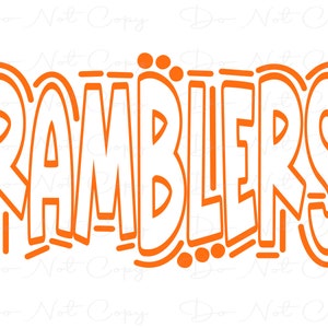 RAMBLERS Orange - Doodle Word - Sublimation PNG and SVG - Digital Artwork