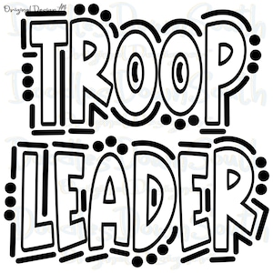 Troop Leader - Doodle Word Outline - Sublimation PNG and SVG - Digital Artwork