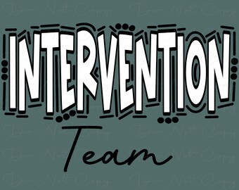Intervention Team Doodle Art: Black & White PNG SVG (Digital Artwork)