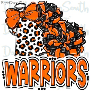 KRIEGER - Cheer PomPoms Megaphon - Doodle Buchstaben - Sublimation PNG - Digital Artwork