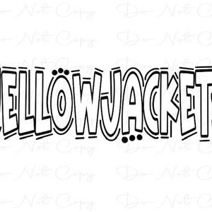 YELLOWJACKETS - Doodle Letters Transparent Background - Sublimation PNG and SVG - Digital Artwork