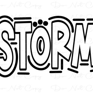 STORM - Doodle Letters Transparent Background - Sublimation PNG and SVG - Digital Artwork