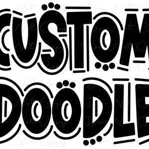Palavra Doodle Personalizada - SÓLIDO - Letras Doodle - Sublimação Dtf PNG e SVG - Arte Digital - Clip Art
