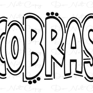 COBRAS - Letras Doodle - Sublimación PNG y SVG - Ilustración Digital - Clip Art