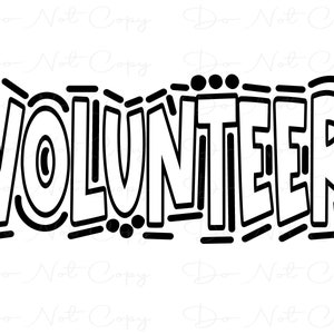 VOLUNTEER - Doodle Word - Sublimation PNG SVG - Digital Artwork - Clip Art
