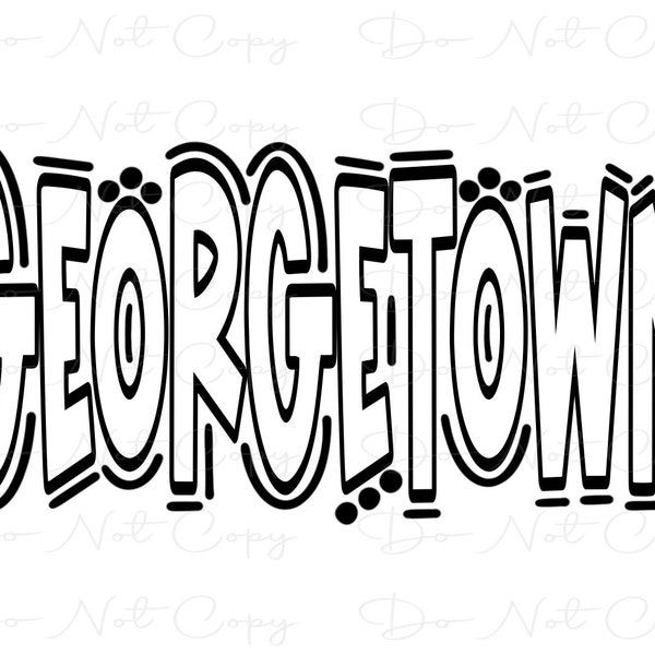 GEORGETOWN- Doodle Letters - Sublimation PNG and SVG - Digital Artwork - Clip Art