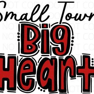 Small Town Big Heart - Doodle Letters TieDye - Sublimación PNG - Arte digital - Clip Art