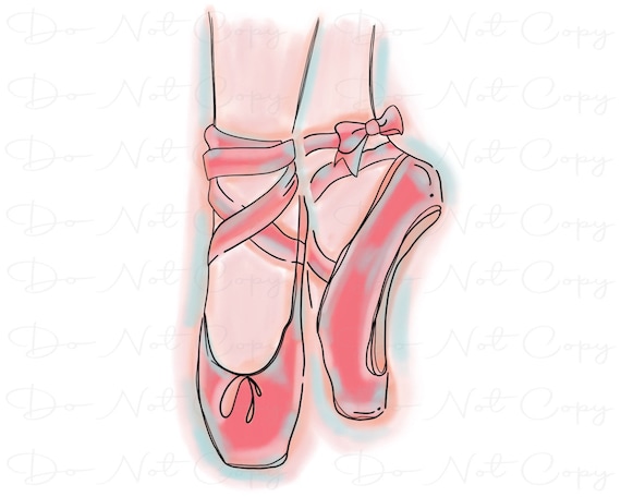 Ballet Slippers Watercolor- Sublimation PNG Digital Artwork