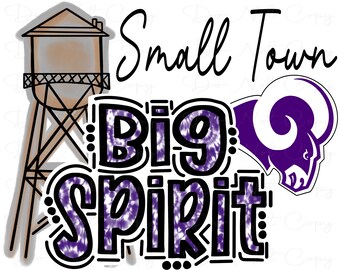 PNG de un pequeño pueblo con gran espíritu: Letras moradas con efecto tie-dye (ilustración digital)