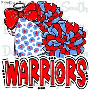 KRIEGER - Cheer PomPoms Megaphon - Doodle Buchstaben - DTF Sublimation PNG - Digital Artwork