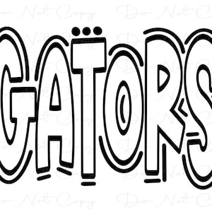 GATORS - Doodle Letters Transparent Background - Sublimation PNG and SVG - Digital Artwork