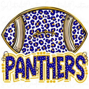 PANTHERS - Football - Doodle Letters - School Spirit - Sublimation PNG - Digital Art