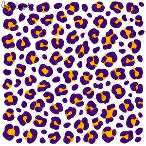 Leopard Print - Purple and Yellow Gold - PNG - Digital Artwork - Clip Art