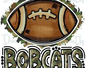 Camo BOBCATS Football - School Spirit - sublimatie, png - digitale kunst