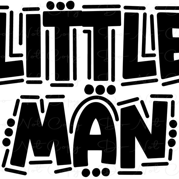 Little Man - Doodle Word - Transparent - Sublimation PNG SVG - Digital Artwork - Clip Art