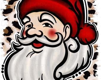 Babbo Natale leopardo - Sublimazione PNG - Digitale - Clip Art