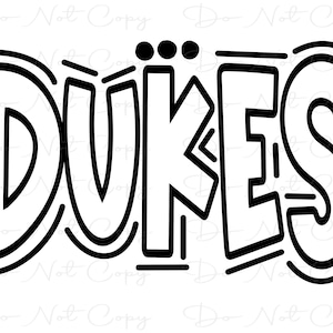 DUKES - Doodle Letters Transparent Background - Sublimation PNG and SVG - Digital Artwork