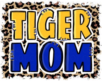 Tiger Mom - Doodle Letters - School Spirit - Sublimation PNG - Digital Art
