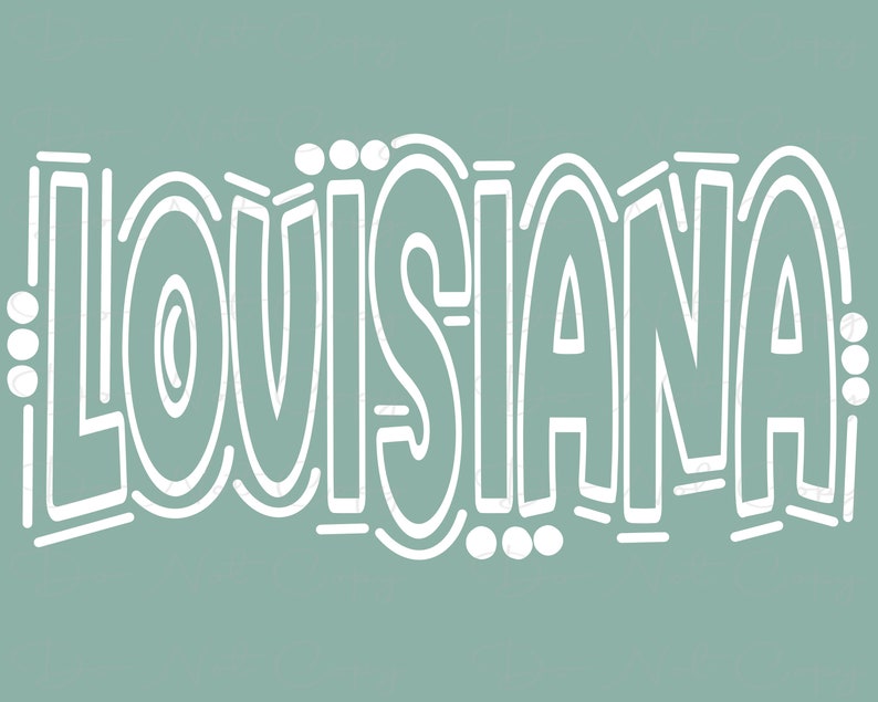 Louisiana - Doodle Letters Transparent Background - Sublimation PNG ...
