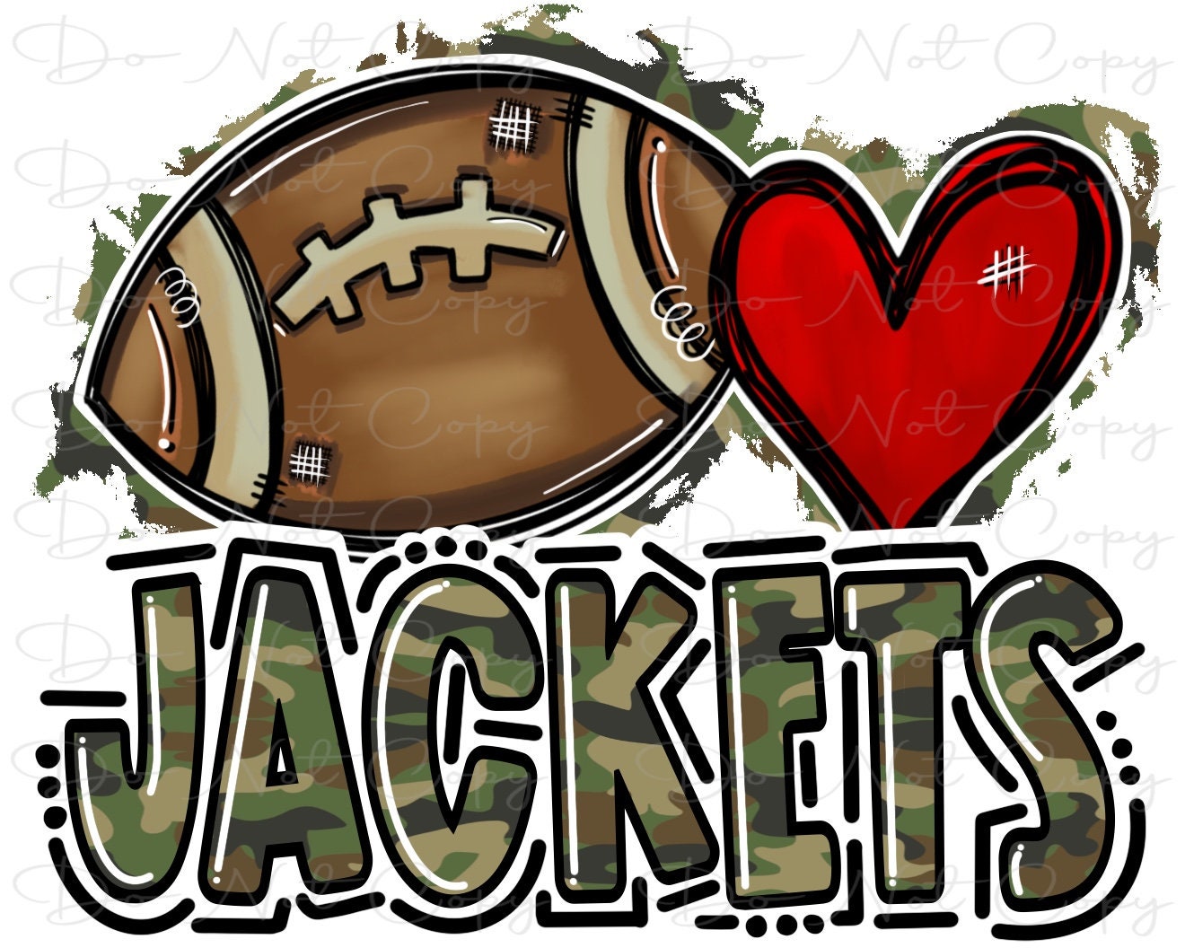 Camo JACKETS Football - School Spirit - Sublimation PNG - Digital Art
