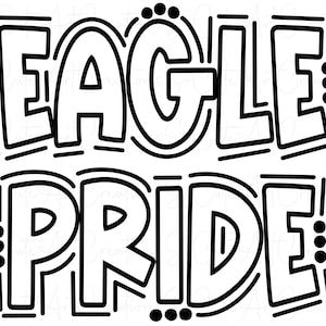 Eagle Pride -  Doodle Word - Sublimation PNG and SVG - Digital Artwork - Clip Art