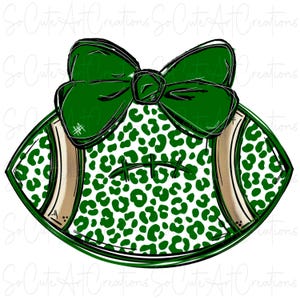 Football and Bow  - School Spirit - Sublimation PNG - Digital Art
