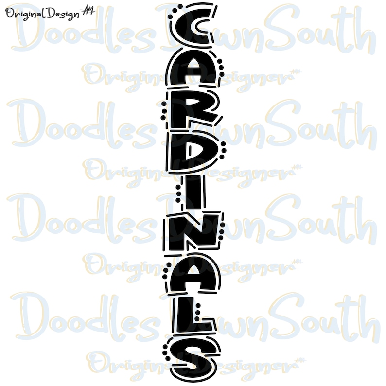 CARDINALS Vertical - Solid Doodle Word - Sublimation PNG and SVG ...