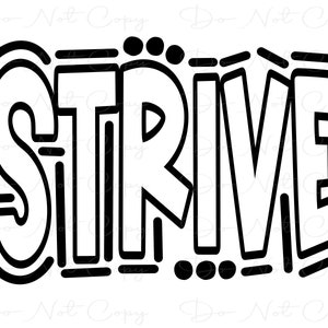 STRIVE - Doodle Word - Sublimación PNG y SVG - Obra de arte digital