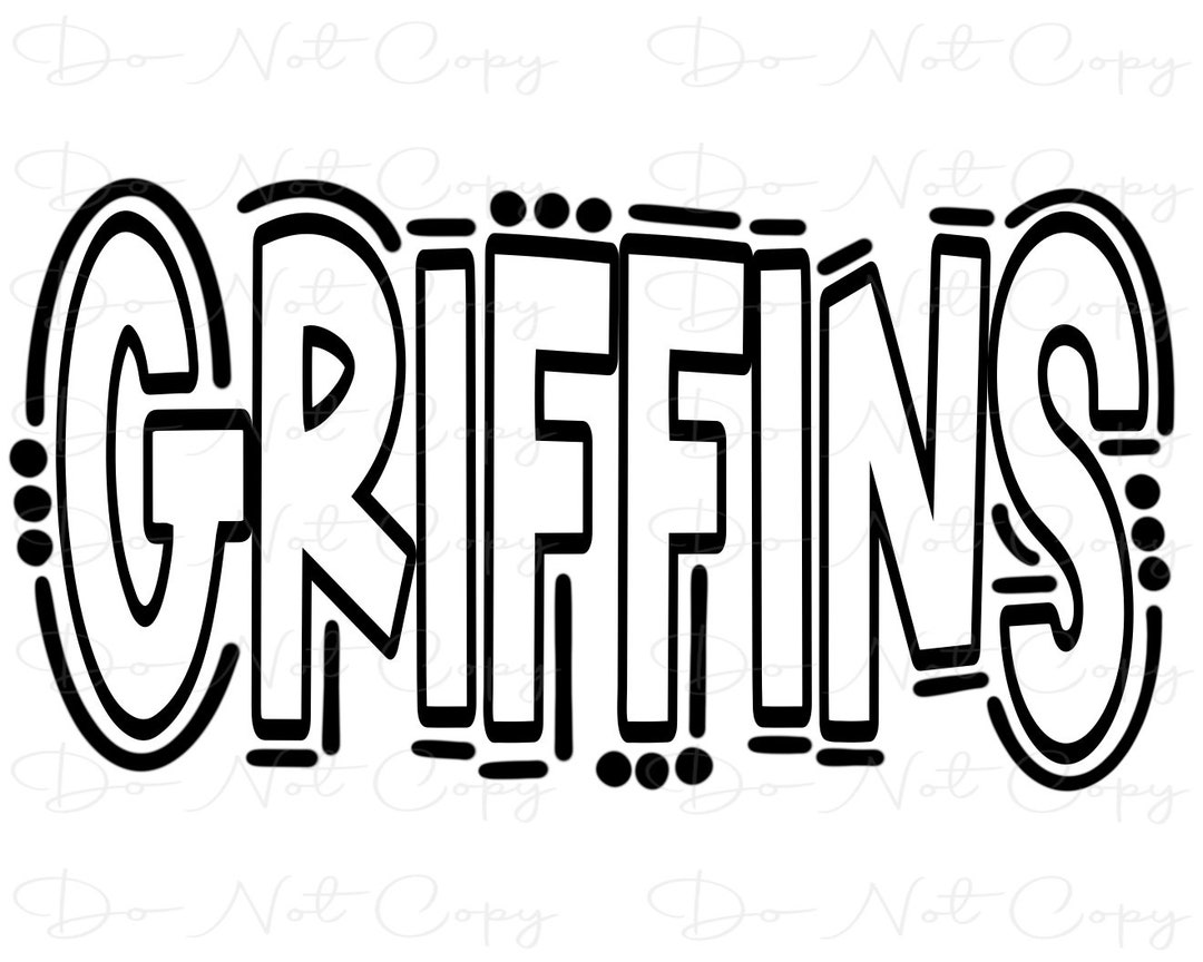 GRIFFINS - Doodle Letters - Transparent - Sublimation PNG SVG - Digital ...