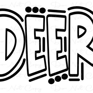 DEER - Doodle Word - Sublimation PNG and SVG - Digital Artwork