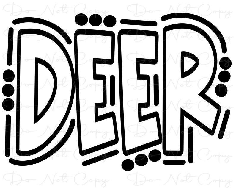 DEER - Doodle Word - Sublimation PNG and SVG - Digital Artwork - Etsy