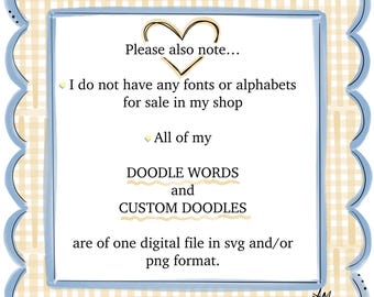 Custom Doodle Word Art: DTF Sublimation PNG SVG (digital Artwork