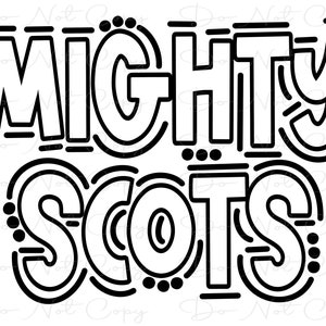 Mighty Scots -  Doodle Letters - Sublimation PNG and SVG - Digital Artwork - Clip Art