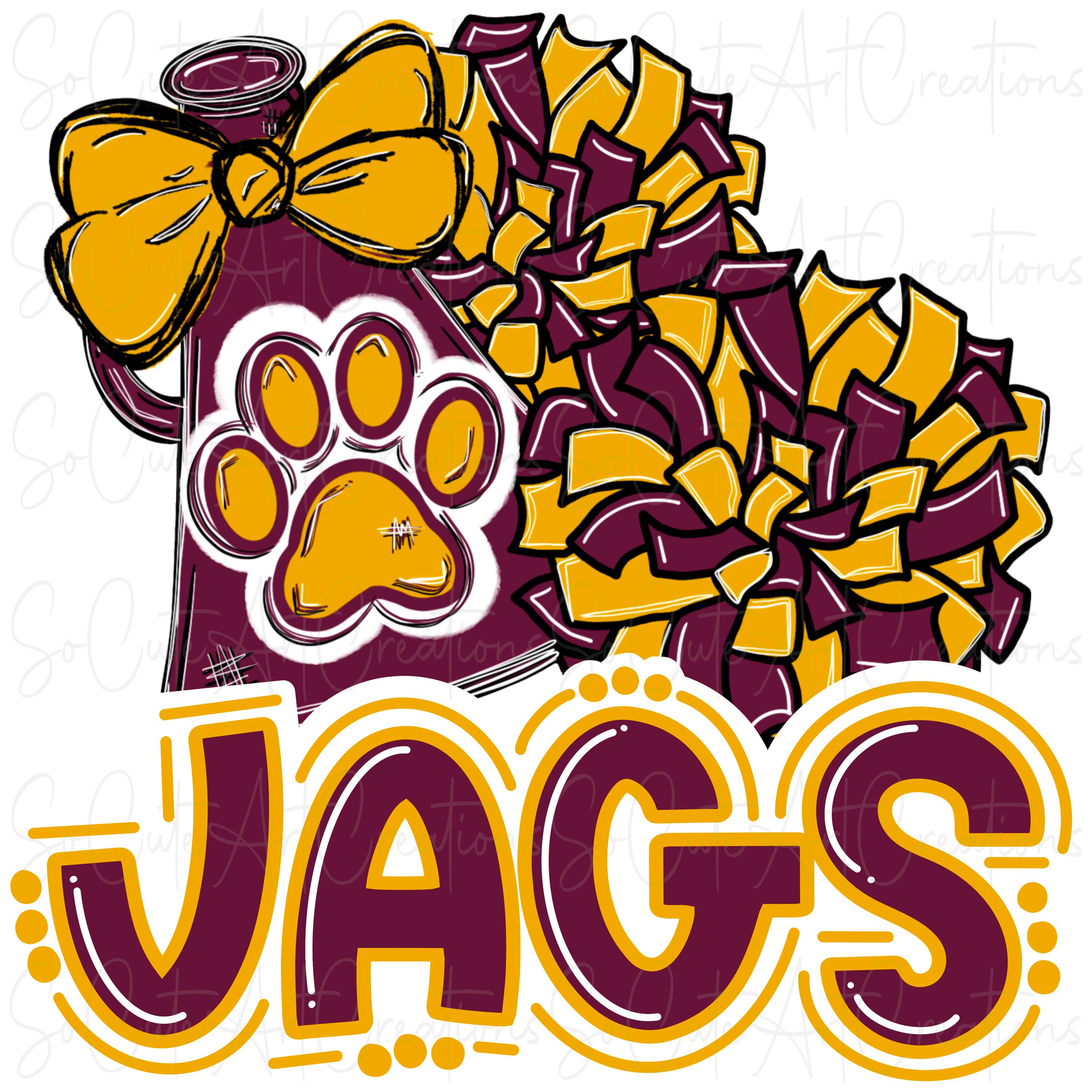 JAGS - Cheer Pompoms Megaphone - Doodle Letters - Sublimation PNG ...