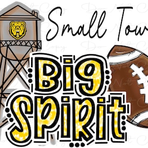 Small Town Big Spirit - BEARS - Doodle Letters TieDye - Sublimation PNG - Digital Artwork - Clip Art
