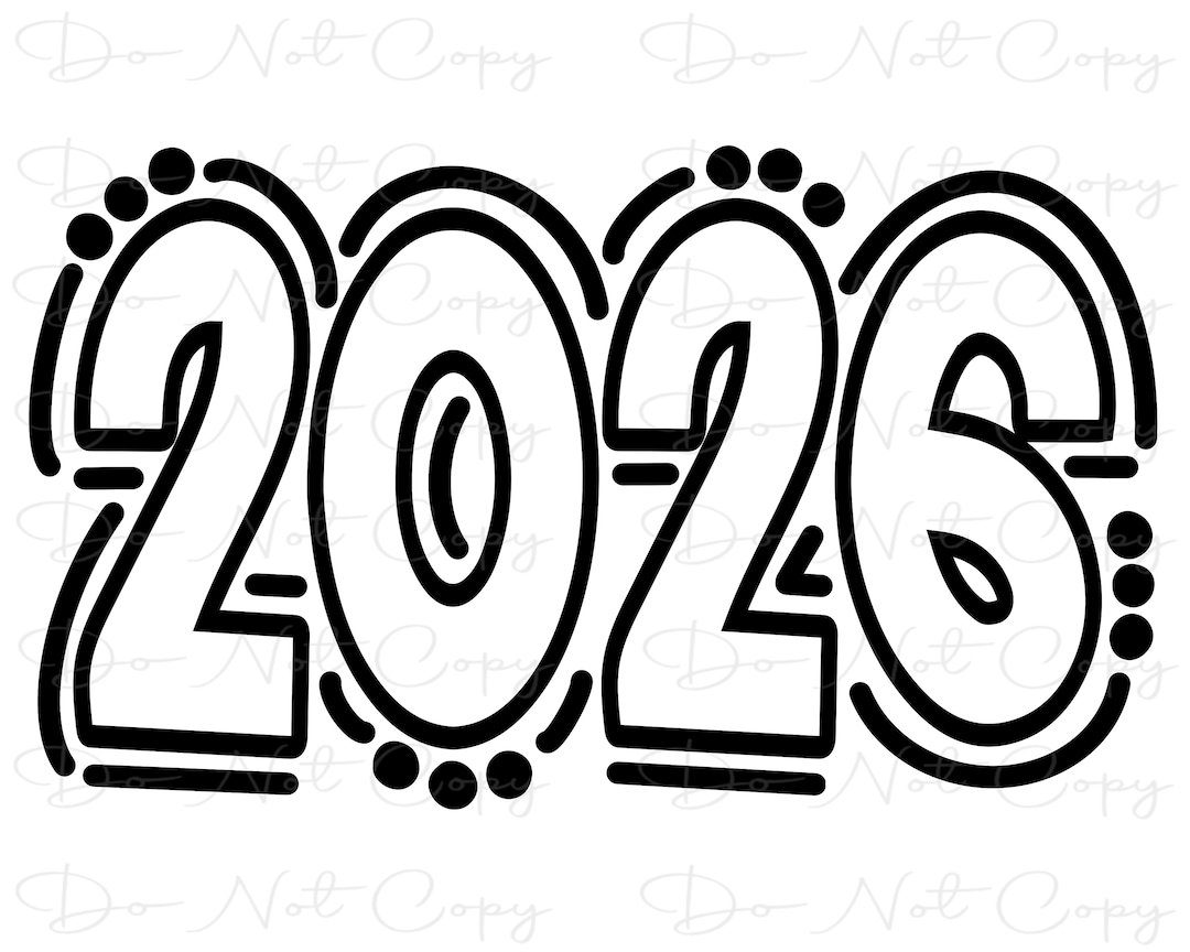 2026 Doodle Number Sublimation PNG and SVG Digital Artwork Etsy