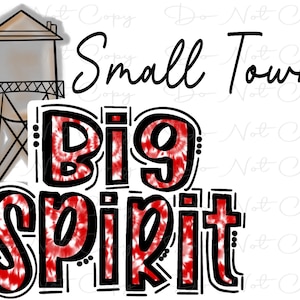Small Town Big Spirit -  Doodle Letters TieDye - DTF Sublimation PNG - Digital Artwork - Clip Art