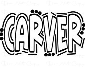 CARVER - Doodle Letters - Transparente - Sublimación PNG SVG - Arte digital - Clip Art