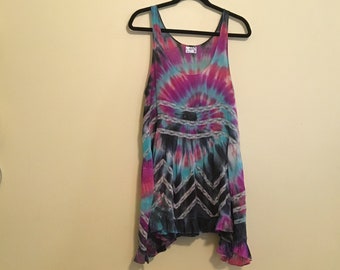 Hand Tie Dyed Festival Dress M