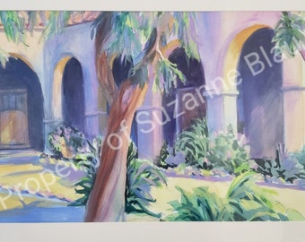 Watercolor Courtyard