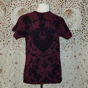 Burgundy Black Heart with Spine Tie Dye T Shirt