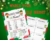 What's Your Elf Name, Printable Elf Name Generator, Sassy Name Game, Party Starter, Christmas Party game, Funny Christmas or Office Game