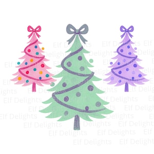 12 Abstract Watercolor Christmas Tree Clipart Digital Download High-Quality JPG Sublimation Abstract Printable Paper Craft Junk Journal