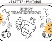 Thanksgiving Coloring Placemat for Kids (Digital Download)